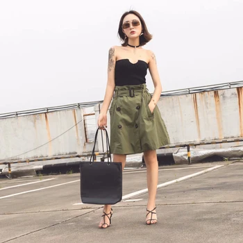 2020 Safari Style Summer New Arrival Bud Skirt Women Slim Solid Color Umbrella Skirt Fashion Mini Skirt With Sash Free Shipping
2020 Safari Style Summer New Arrival Bud Skirt Women Slim Solid Color Umbrella Skirt Fashion Mini Skirt With Sash Free Shipping