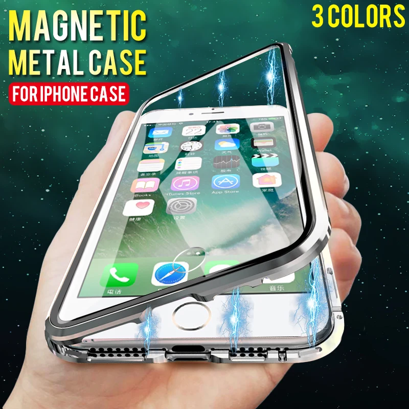 Metal Magnetic Case for iPhone 6 6s 7 8 Plus Back Magnet Cases Cover for iPhone XR X XS MAX Case Full protection coque
Metal Magnetic Case for iPhone 6 6s 7 8 Plus Back Magnet Cases Cover for iPhone XR X XS MAX Case Full protection coque
