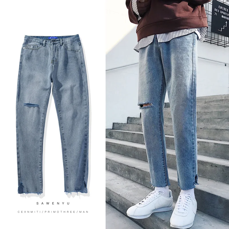 Top quality 2020 spring Autumn men pants knee hole beggar student Monkey Wash Vintage teenagers streetwear jeans men's trousers
Top quality 2020 spring Autumn men pants knee hole beggar student Monkey Wash Vintage teenagers streetwear jeans men's trousers