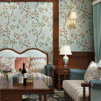 Beibehang Pure American Countryside Garden 3D Wallpaper Bedroom Blue Flower vine / striped 3D wallpaper Living room decoration
Beibehang Pure American Countryside Garden 3D Wallpaper Bedroom Blue Flower vine / striped 3D wallpaper Living room decoration