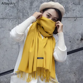Scarves Women Tassel Solid Large Warm Winter Faux Cashmere Thickening Simple Womens Scarfs Trendy Leisure All-match Shawls Soft
Scarves Women Tassel Solid Large Warm Winter Faux Cashmere Thickening Simple Womens Scarfs Trendy Leisure All-match Shawls Soft