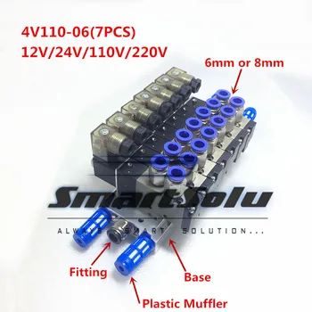 Free shipping 4V110-06 x7 Solenoid Air Valve Set 5port 2position 1/8" BSP Connected Base Muffler Fitting
Free shipping 4V110-06 x7 Solenoid Air Valve Set 5port 2position 1/8" BSP Connected Base Muffler Fitting