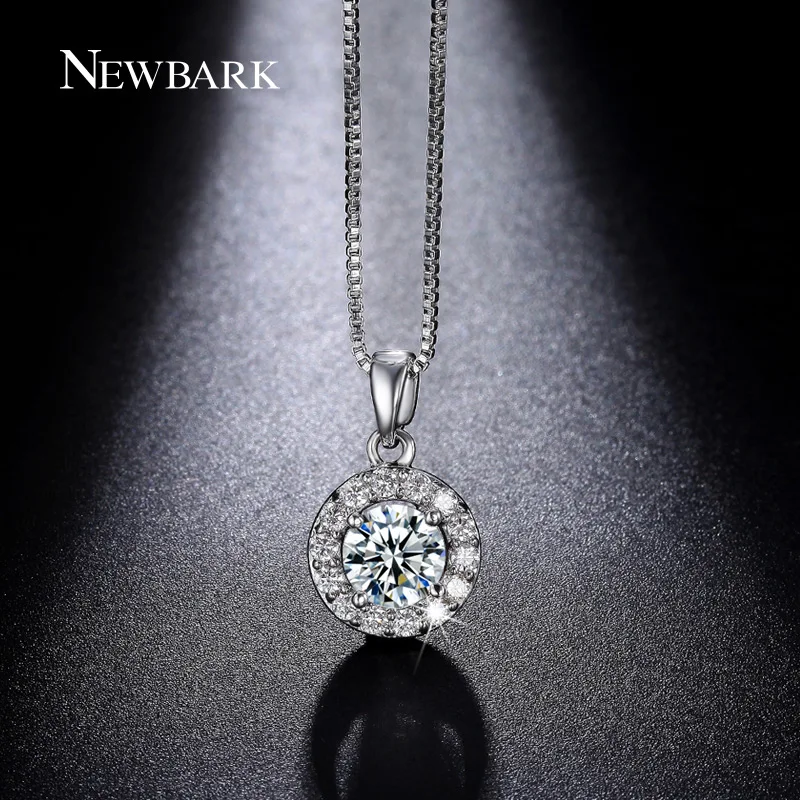 Фото NEWBARK Hearts & Arrows Necklaces Pendants Top Quality 0.75ct With Tiny 3A CZ Around Fashion For Women Bijoux | Украшения и
