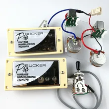1 conjunto chrome lp padrão probucker n e b captadores humbucker guitarra elétrica com pro cablagem para epi prata capa(China)