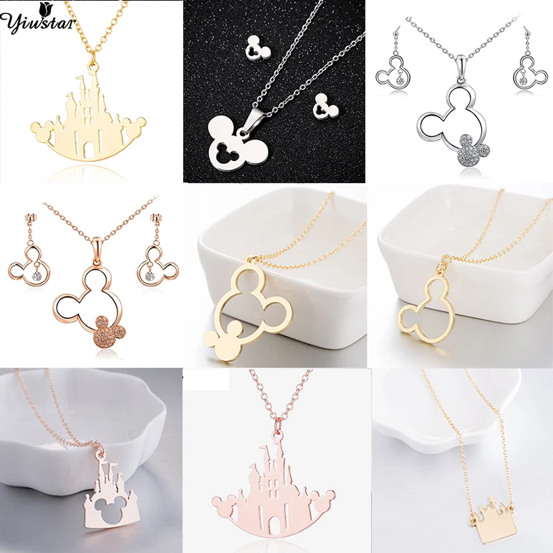 Yiustar Romantic Charm Castle Necklace Pendant for Women Steel Color Cartoon Mickey Necklace Jewelry Christmas Kids Gifts
Yiustar Romantic Charm Castle Necklace Pendant for Women Steel Color Cartoon Mickey Necklace Jewelry Christmas Kids Gifts