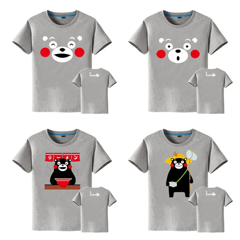 2018 Kawaii Kumamon Costumes Print Women Crop Top Sweet Short T Shirt Lovely Black Bear Tops Anime Kumamoto Mascot T-shirt | Тематическая