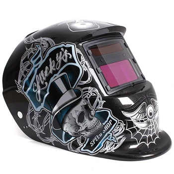 Automatic solar welding helmet welding solar welding mask Spider Skull Black