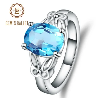 Gem's Ballet Natural Swiss Blue Topaz Oval Gemstone 100% Real 925 Sterling Silver Rings For Women Solitaire Engagement Ring
Gem's Ballet Natural Swiss Blue Topaz Oval Gemstone 100% Real 925 Sterling Silver Rings For Women Solitaire Engagement Ring