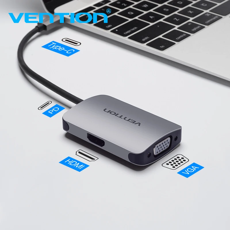 Vention USB C Тип к HDMI VGA Thunderbolt 3 адаптер для MacBook кабель samsung Galaxy S9/S8 USB-C | Электроника