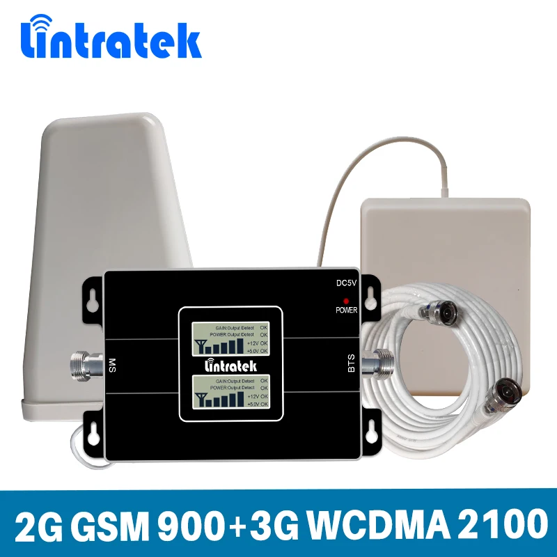 Double LCD Display Gain 65dB Dual Band Repeater GSM 900MHz UMTS 2100MHz WCDMA EDGE/ HSPA Mobile signal Booster Full set kit
Double LCD Display Gain 65dB Dual Band Repeater GSM 900MHz UMTS 2100MHz WCDMA EDGE/ HSPA Mobile signal Booster Full set kit