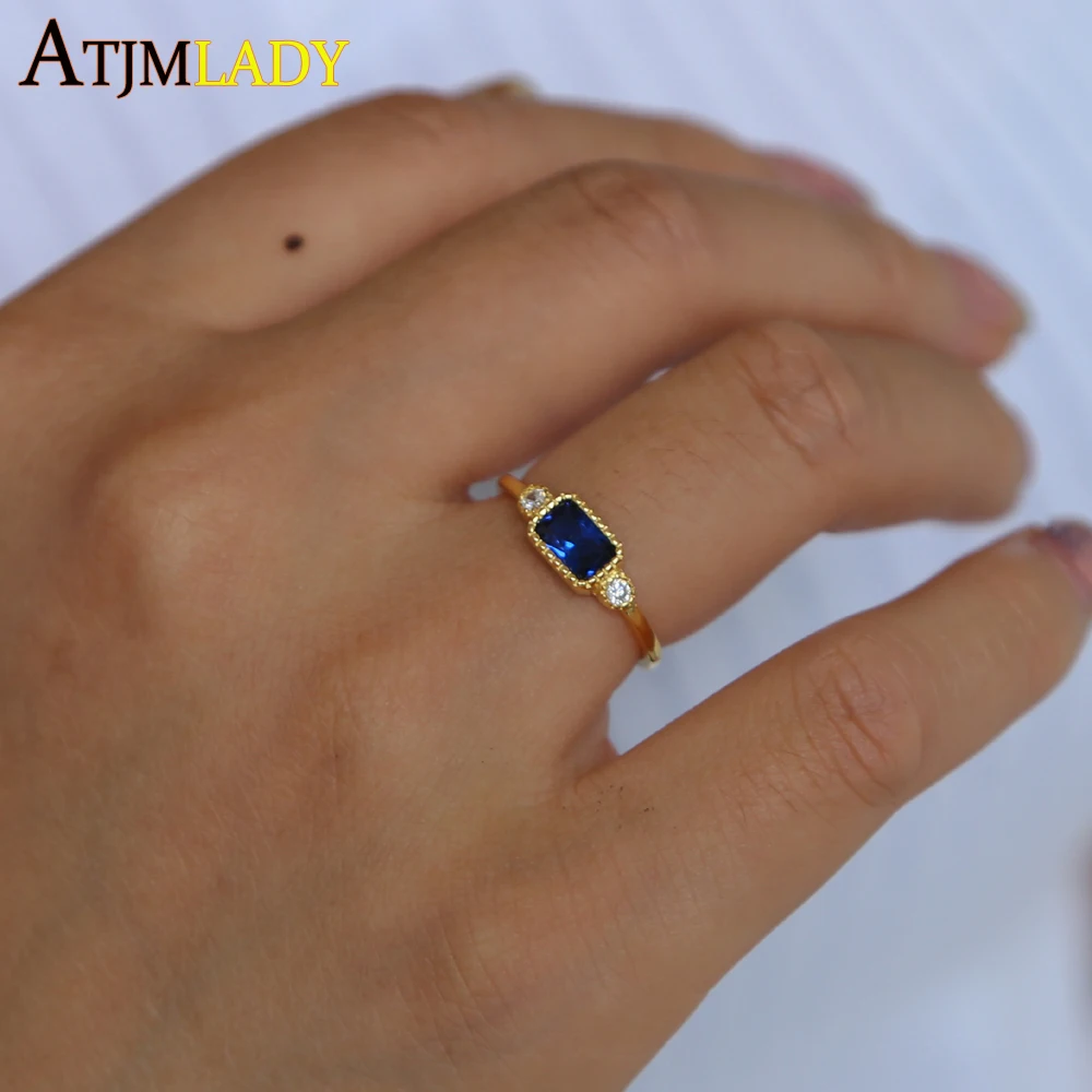 Christmas Gift 925 Starling Silver Rings Charm Jewelry Ring For Ladies delicate blue Square Cut CZ Hot Sell minmal finger ring
Christmas Gift 925 Starling Silver Rings Charm Jewelry Ring For Ladies delicate blue Square Cut CZ Hot Sell minmal finger ring