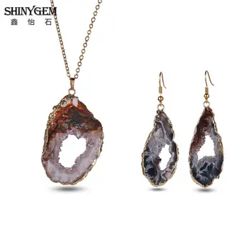 ShinyGem 20-40mm Irregular Natural Agates Jewelry Sets Gilding Link Chain Necklaces Earrings Vintage Anniversary Gifts For Women
ShinyGem 20-40mm Irregular Natural Agates Jewelry Sets Gilding Link Chain Necklaces Earrings Vintage Anniversary Gifts For Women