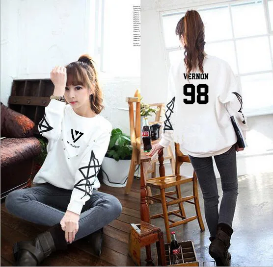 kpop SEVENTEEN White cotton loose Round Collar hoodies women men korean autumn warm fashion sweatshirts female Harajuku clothes
kpop SEVENTEEN White cotton loose Round Collar hoodies women men korean autumn warm fashion sweatshirts female Harajuku clothes