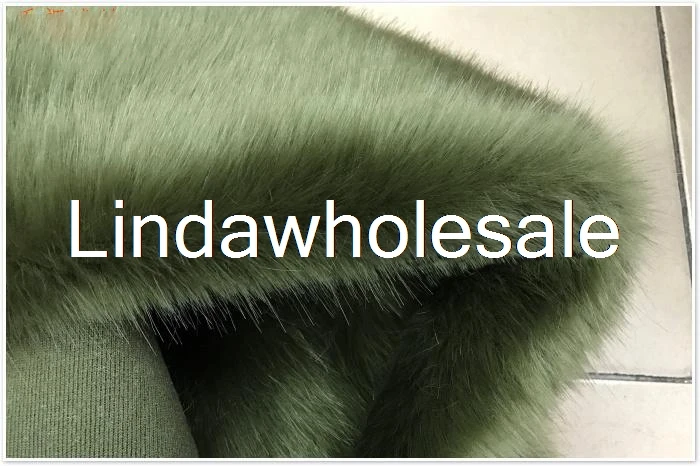 Армейская зеленая ткань из искусственного лисьего меха украшение ковра плюшевая