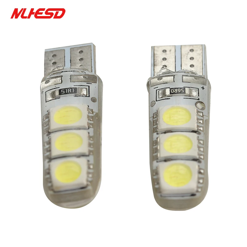 10Pcs/Lot New Super Bright Silicone Double Sides Lighting T10 6Smd 5050 Led Bulb 3W 12V Clearance Lights W5W 194 168 Lamps | Автомобили и