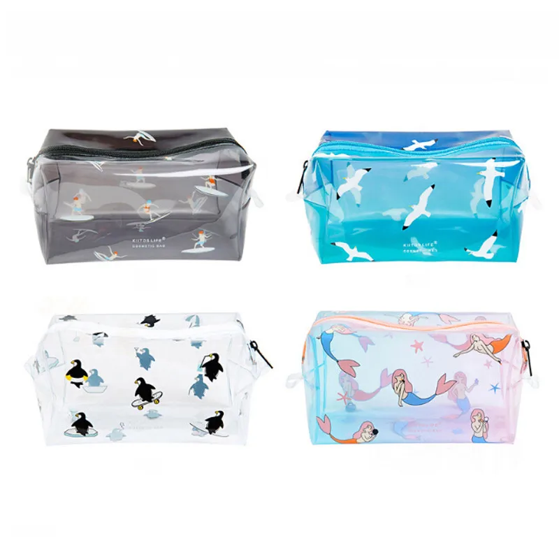 1PC Transparent Cosmetic Bag Surfing / Seagull / Penguin / Mermaid Women Makeup Bag Small Hand Bags Clutch Travel Kits Organizer
1PC Transparent Cosmetic Bag Surfing / Seagull / Penguin / Mermaid Women Makeup Bag Small Hand Bags Clutch Travel Kits Organizer