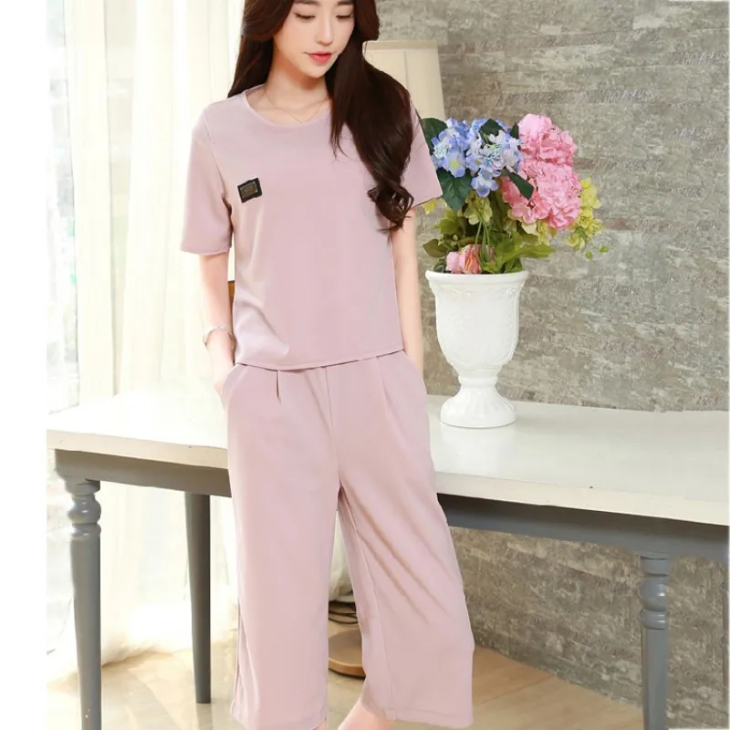 Two-Piece Fashion Chiffon High-Waist Solid Wide-Leg Pants Short-Sleeve Top 2 Piece Set Women Harajuku O Neck Casual Top Women
Two-Piece Fashion Chiffon High-Waist Solid Wide-Leg Pants Short-Sleeve Top 2 Piece Set Women Harajuku O Neck Casual Top Women