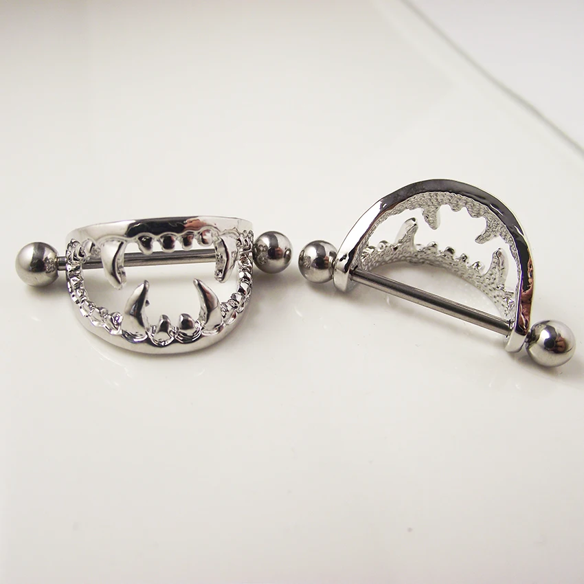 2 Pieces 14G 1.6mm Tooth Nipple Ring Stainless Steel Vampire Teeth Love Sexy Nipple Rings Body piercing Jewelry Women Gift
2 Pieces 14G 1.6mm Tooth Nipple Ring Stainless Steel Vampire Teeth Love Sexy Nipple Rings Body piercing Jewelry Women Gift