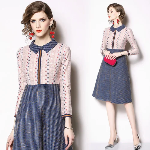 2019 New Spring Patchwork Stitching Dress Women Slim Sweet A-line Tweed Party Dresses Vestidos Girls Lady Long Sleeve Sexy Dress
2019 New Spring Patchwork Stitching Dress Women Slim Sweet A-line Tweed Party Dresses Vestidos Girls Lady Long Sleeve Sexy Dress