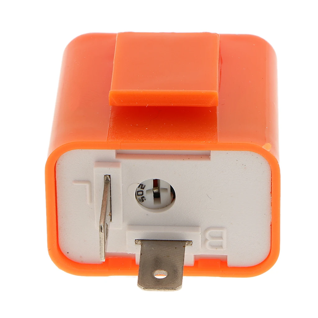 12V Speed Universal Adjustable 2-Pin Motorcycle LED Lights Flasher Relay Motorbike Turn Signal Indicator for Honda Orange
