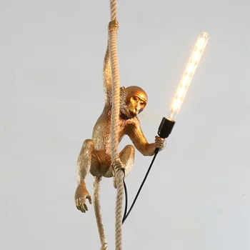 Modern Lovely Gold White Monkey Hemp Rope Ceiling Lamp For Children Home Bar Cafe Decoration 
Modern Lovely Gold White Monkey Hemp Rope Ceiling Lamp For Children Home Bar Cafe Decoration