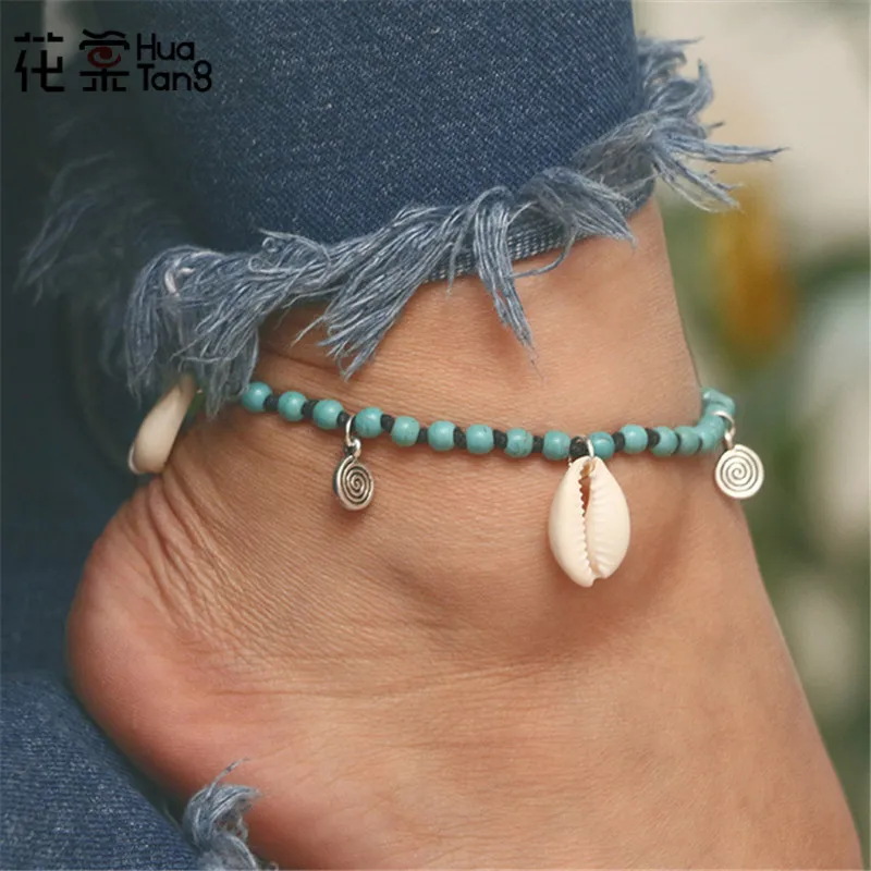 HuaTang Bohemian Shell Rope Anklets Geometric Green Rhinestone Anklet Geometric Women Foot Chain Statement Jewelry 6518
HuaTang Bohemian Shell Rope Anklets Geometric Green Rhinestone Anklet Geometric Women Foot Chain Statement Jewelry 6518