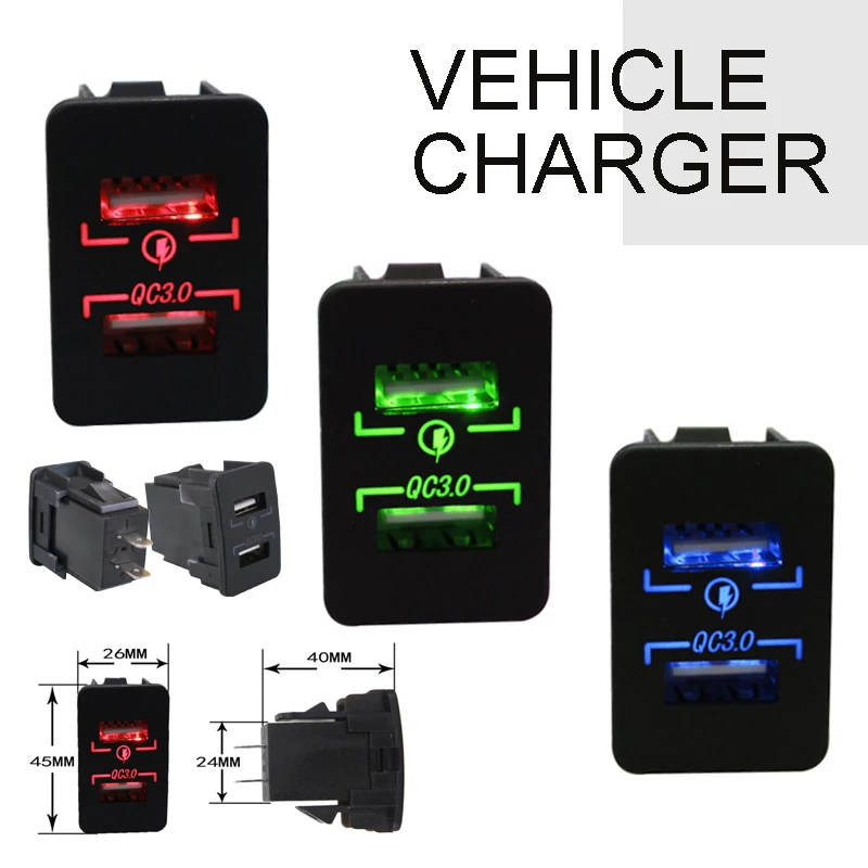 QC 3.0 Car Charger For Smart Mobilie Cell Phone Socket Dual USB Port Fast Charging LED Power Adapter Outlet For iphone X XR XS
QC 3.0 Car Charger For Smart Mobilie Cell Phone Socket Dual USB Port Fast Charging LED Power Adapter Outlet For iphone X XR XS
