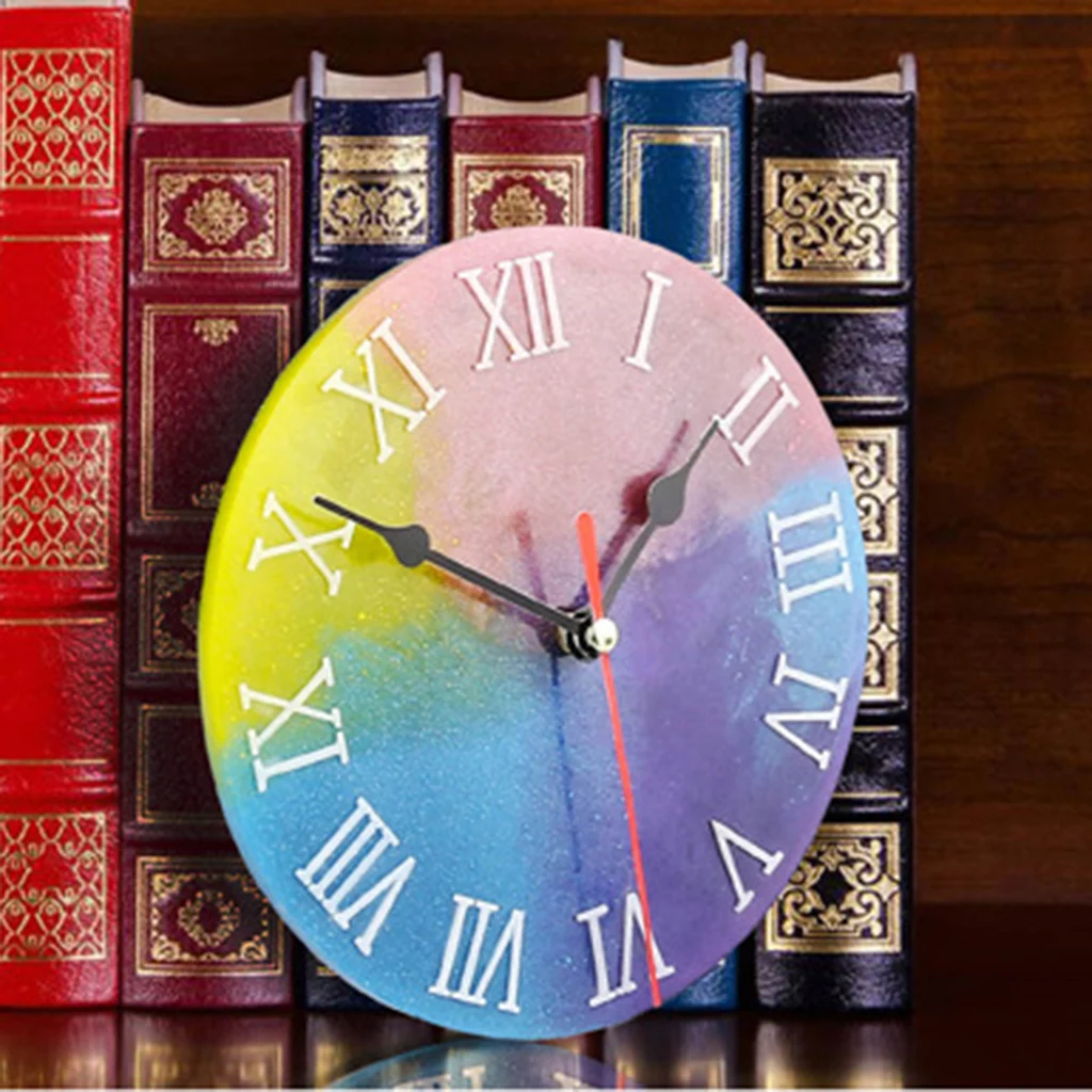 1 Piece Clear Silicone Mold for DIY Wall Clock Arabic Numerals Clock Mould Round DIY Crafts Making Tool - Dia: 165mm