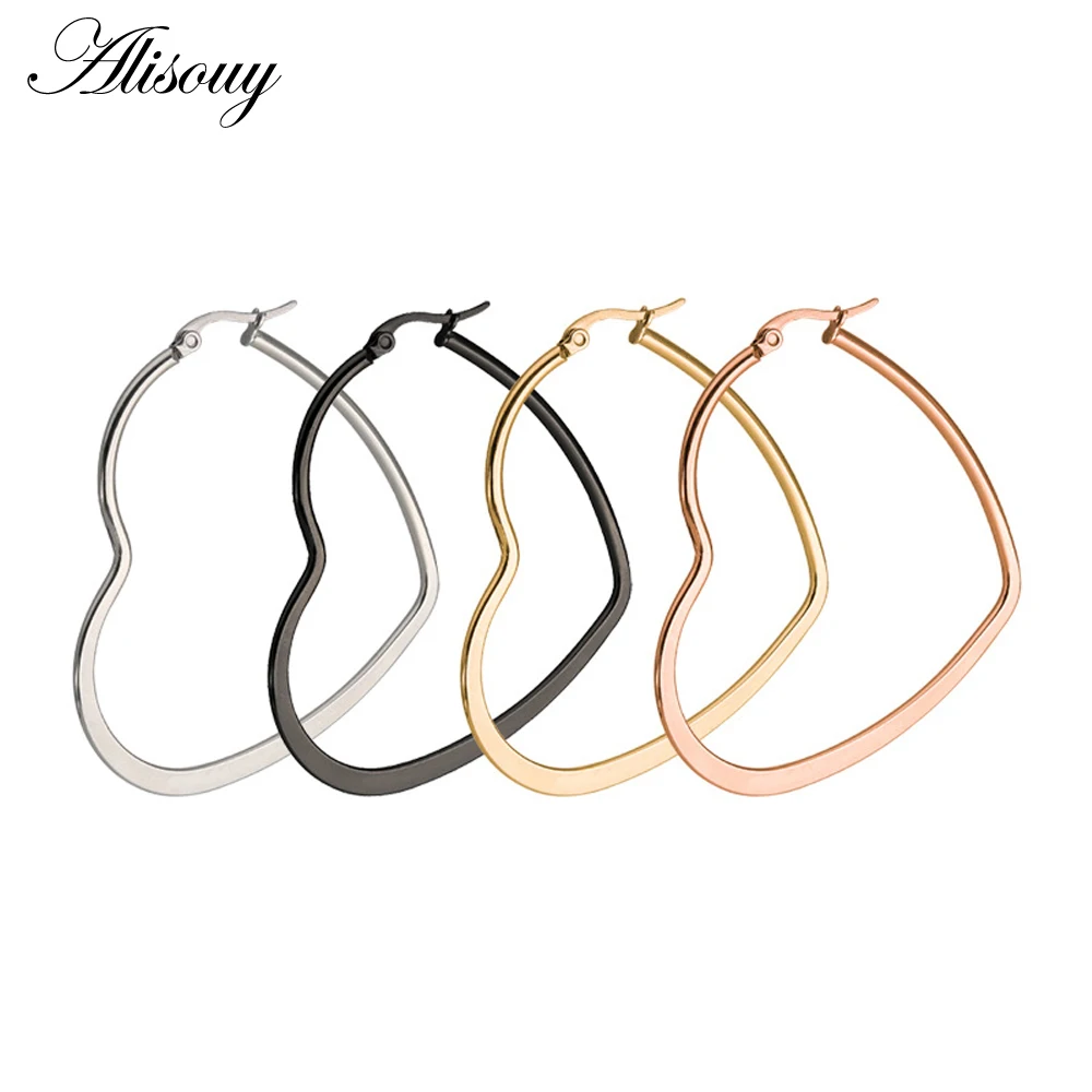 Alisouy 1pair Heart Shaped Large Hoop Earrings Rose Gold Color Stainless Steel Round Circle Hyperbole Earrings Nightclub Jewelry
Alisouy 1pair Heart Shaped Large Hoop Earrings Rose Gold Color Stainless Steel Round Circle Hyperbole Earrings Nightclub Jewelry