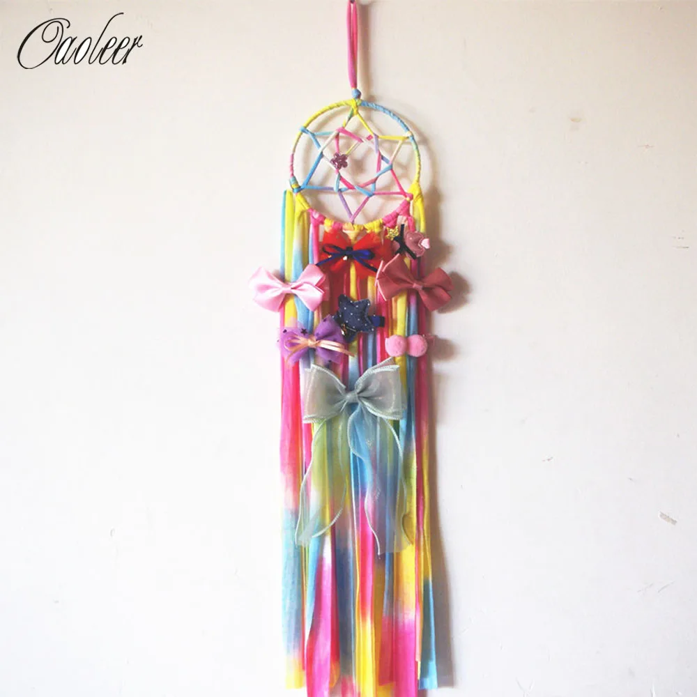 Dreamcatcher Hair Bows Storage Belt Barrette Hairband Organizer Kids Rainbow Color Hair Clips Hair Holder DIY Hair Accessories
Dreamcatcher Hair Bows Storage Belt Barrette Hairband Organizer Kids Rainbow Color Hair Clips Hair Holder DIY Hair Accessories
