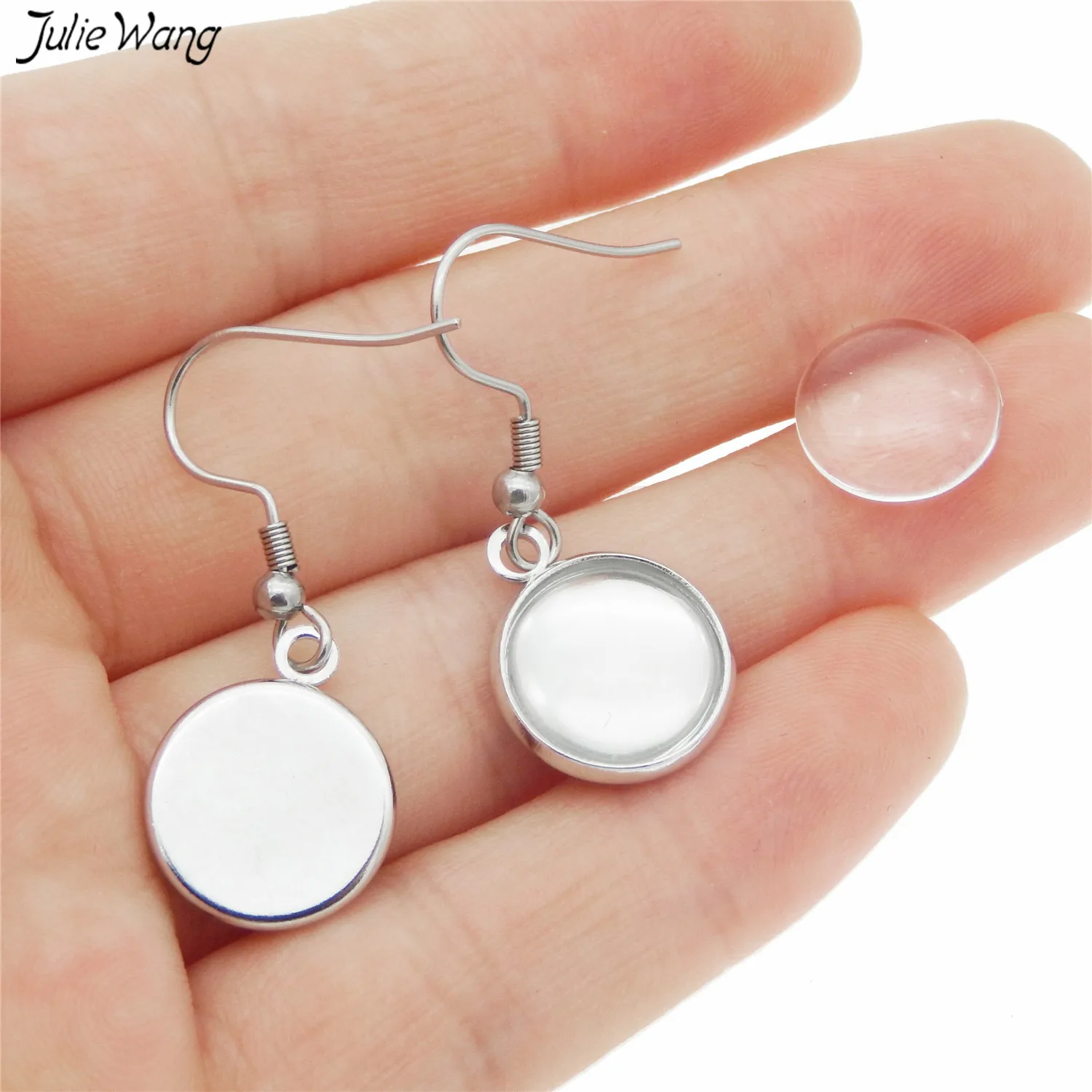 Julie Wang 5pair Stainless Steel Earring Wire Hook Dangle Setting Blank Tray with Glass Cameo Cabochon For Earring DIY Findings
Julie Wang 5pair Stainless Steel Earring Wire Hook Dangle Setting Blank Tray with Glass Cameo Cabochon For Earring DIY Findings