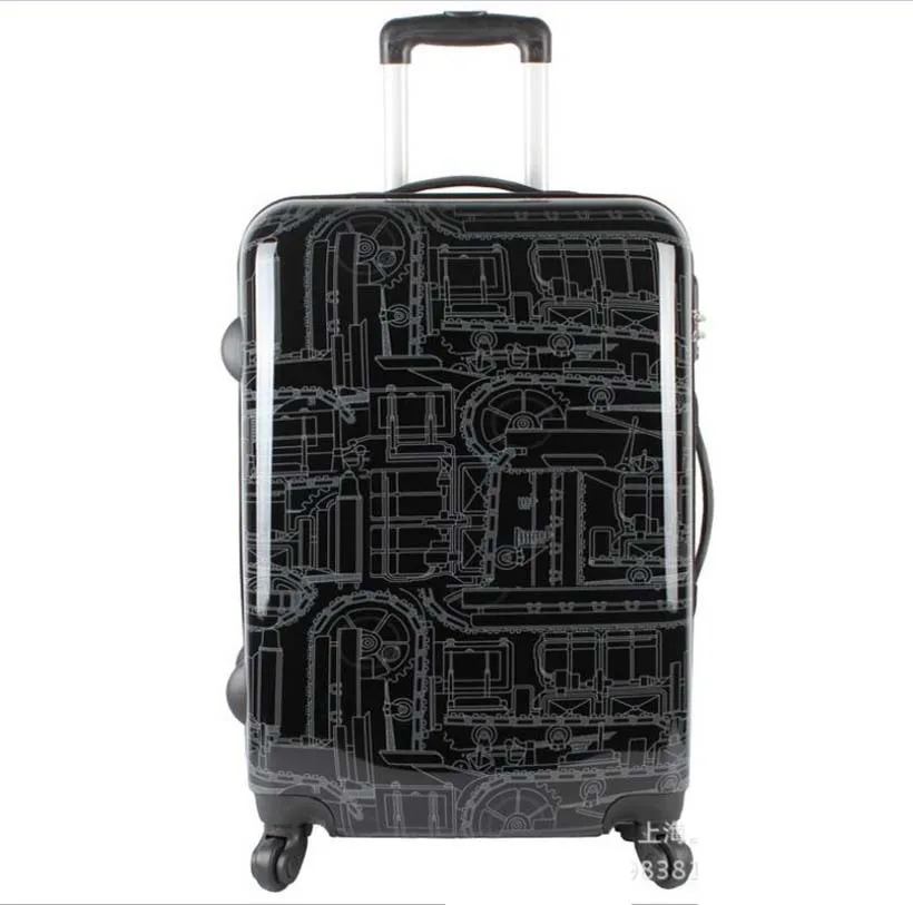 Image HOT 2PCS 20 inch and 28 inch  trolley suitcase Caster graffiti luggage Men and women trolley free shipping