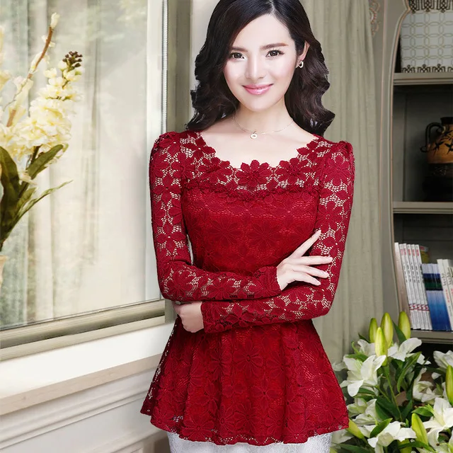 New style women Ruffled blouse Sexy Flower lace blouse Tops long sleeved Casual shirt plus size Women clothing 5XL
New style women Ruffled blouse Sexy Flower lace blouse Tops long sleeved Casual shirt plus size Women clothing 5XL