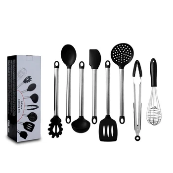 Kitchenware Set Stainless Steel Silicone Handle Simple Cooking Tool Sets High Temperature Resistance 8PCS
Kitchenware Set Stainless Steel Silicone Handle Simple Cooking Tool Sets High Temperature Resistance 8PCS