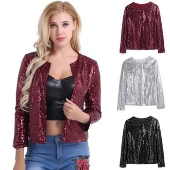 Fashion Women Blazers Sequined O-neck Long Sleeves With Dark Buckle Ladies Blazer Dark Buckle Ladies Top Clothing For Female
Fashion Women Blazers Sequined O-neck Long Sleeves With Dark Buckle Ladies Blazer Dark Buckle Ladies Top Clothing For Female