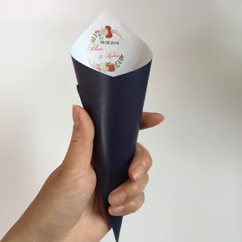 Pearly Navy blue personalized wedding confetti cone paper with red rose party decoration DIY for the guests 25 pieces
Pearly Navy blue personalized wedding confetti cone paper with red rose party decoration DIY for the guests 25 pieces