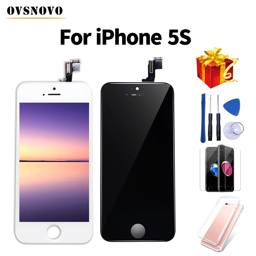 ЖК дисплей pantalla для iPhone с сенсорным экраном в сборе 5 6 + закаленное стекло и