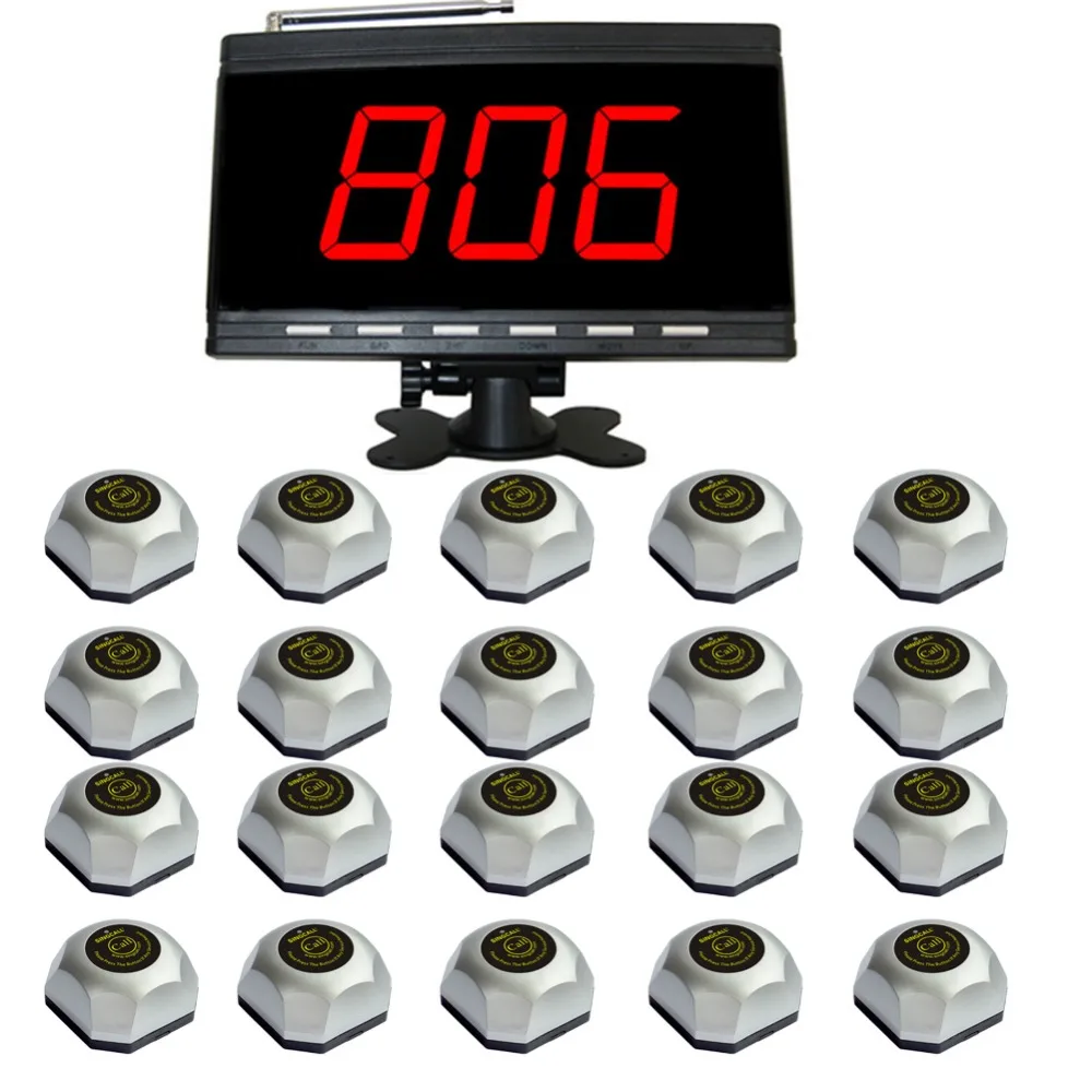 Patient Calling system.wireless table call system, for hospital.1 pc black display and 20 pcs table bell.
Patient Calling system.wireless table call system, for hospital.1 pc black display and 20 pcs table bell.