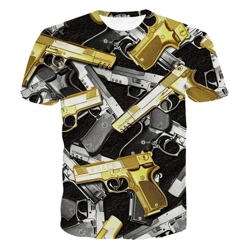 Cool Design 3D Printed T-shirts Black Gold Gangsta Gun Pattern Camisetas Hip Hop Style New Fashion Tees Summer Tops Men T Shirt
Cool Design 3D Printed T-shirts Black Gold Gangsta Gun Pattern Camisetas Hip Hop Style New Fashion Tees Summer Tops Men T Shirt