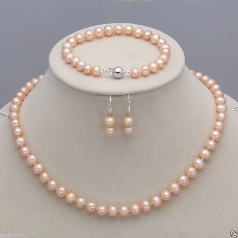100% Selling full Genuine 7-8mm Freshwater Cultured Pearl Necklace Bracelet & Earrings A Set
100% Selling full Genuine 7-8mm Freshwater Cultured Pearl Necklace Bracelet & Earrings A Set