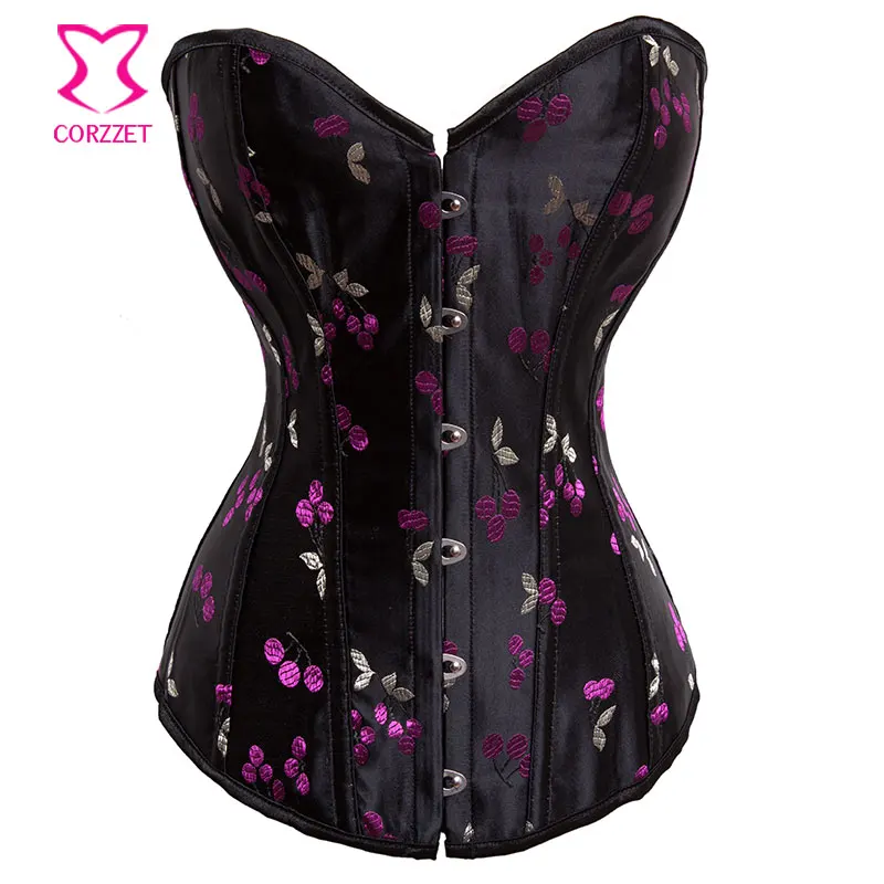 Gothic Corsets & Bustiers Cherry Embroidery Black Overbust Corset Tight Lacing Burlesque Sexy Korset XXL Corpetes E Espartilhos
Gothic Corsets & Bustiers Cherry Embroidery Black Overbust Corset Tight Lacing Burlesque Sexy Korset XXL Corpetes E Espartilhos