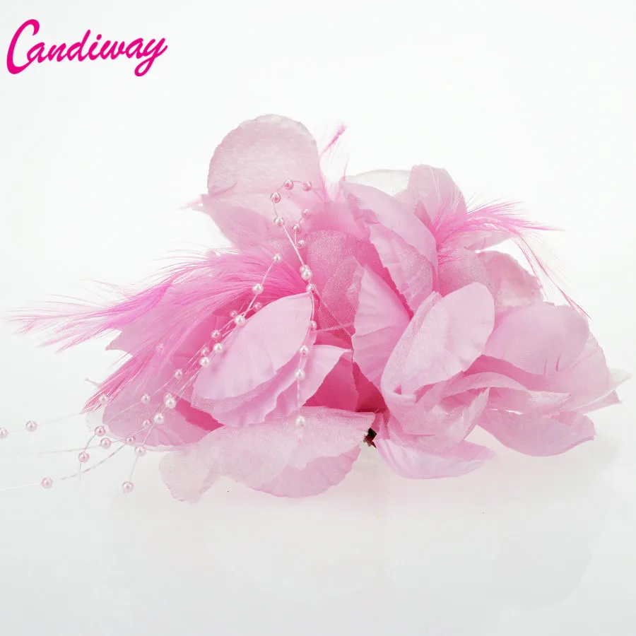 

Модные Розовые высококачественные элегантные заколки для волос для девочек, тканевые цветы, Пластиковые Когти для волос, ободки для женщин, аксессуары для волос