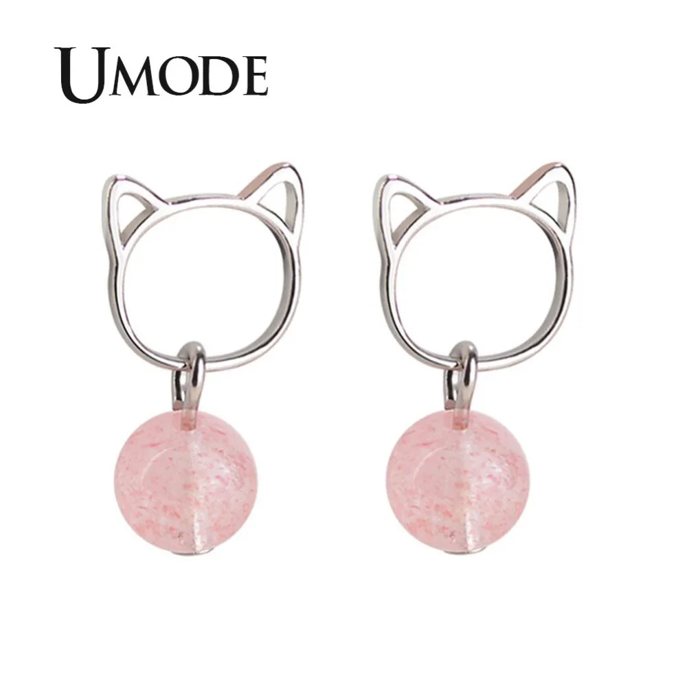 UMODE New 2019 Strawberry Quartz Hollow Cat Ear Drop Earrings for Women White Gold Color Dangle Earring Bijoux Jewelries AUE0461
UMODE New 2019 Strawberry Quartz Hollow Cat Ear Drop Earrings for Women White Gold Color Dangle Earring Bijoux Jewelries AUE0461