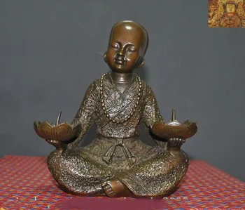 wedding decoration 6" old china chinese buddhism bronze fane Buddhist monk lotus flower bowl statue New Year
wedding decoration 6" old china chinese buddhism bronze fane Buddhist monk lotus flower bowl statue New Year