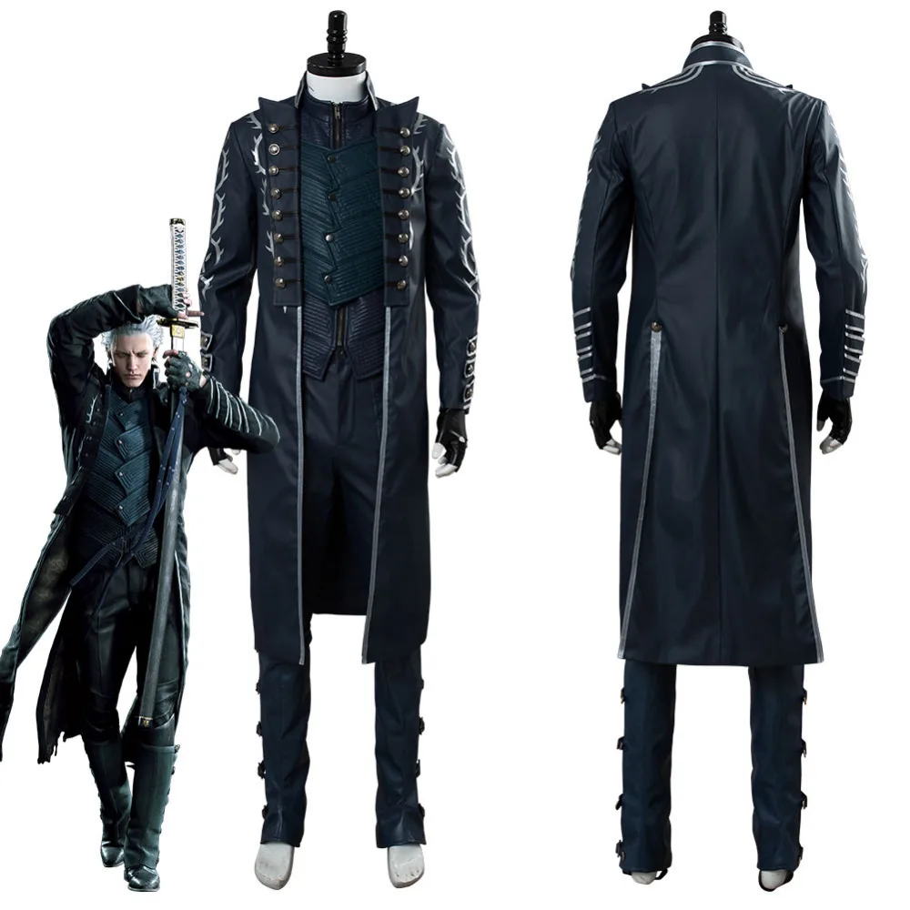 DMC5 Devil May Cry V Vergil Cosplay Costume Aged Outfit Leather Coat Full Set Adult Men Halloween Carnival Costumes Custom Made
DMC5 Devil May Cry V Vergil Cosplay Costume Aged Outfit Leather Coat Full Set Adult Men Halloween Carnival Costumes Custom Made