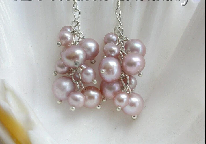 Free shipping CLASSIC big 8mm round lavender freshwater pearls dangle grape earrings silver 6.10
Free shipping CLASSIC big 8mm round lavender freshwater pearls dangle grape earrings silver 6.10