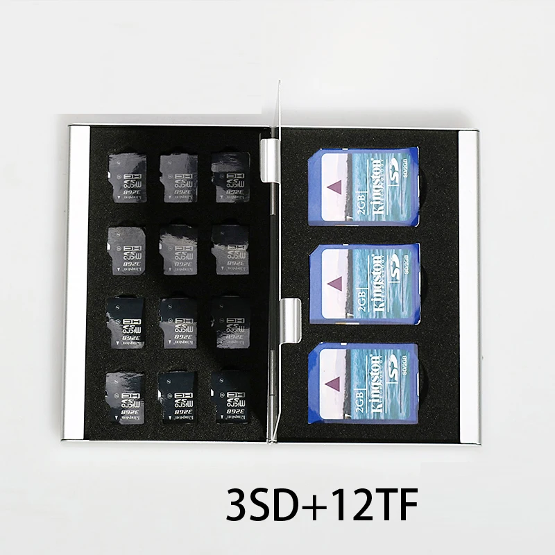 15 in 1 Aluminum Storage Box Bag Memory Card Case Holder Wallet Large Capacity For 3* SD Card 12*Mirco SD
15 in 1 Aluminum Storage Box Bag Memory Card Case Holder Wallet Large Capacity For 3* SD Card 12*Mirco SD