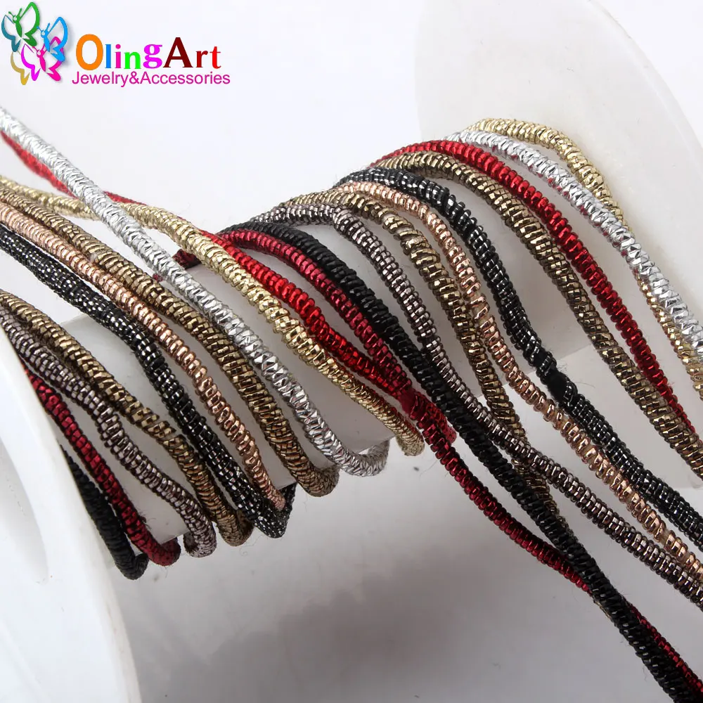 OLINGART 5M/lot 2.0mm Outer winding colorful metal wire cotton thread Freely styling necklace/brooch DIY Handmade jewelry making
OLINGART 5M/lot 2.0mm Outer winding colorful metal wire cotton thread Freely styling necklace/brooch DIY Handmade jewelry making