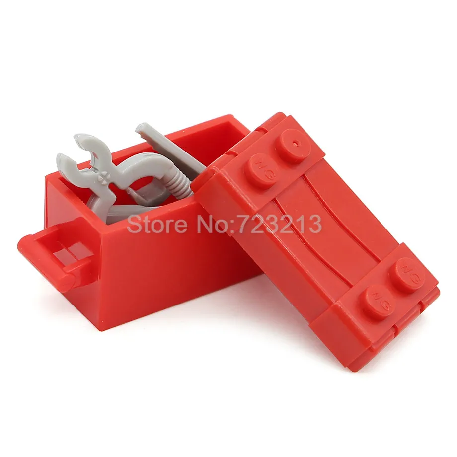 

legoing Tool Box with 6pcs Tools Parts Wrench MOC City Accessories SWAT Model Compatible Building Blocks Brick Kits Toys