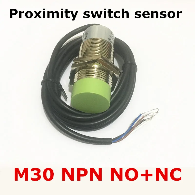 

NPN NO+NC cylinder type M30 DC 6-36V 4 wires proximity switch induction sensor non-flush distance 15mm normally open and close